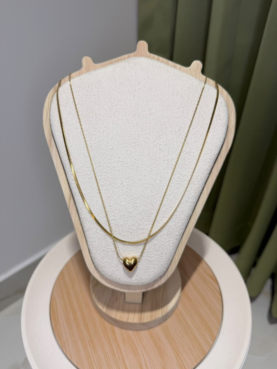 Aureon Dual Layer Puffed Heart Necklace